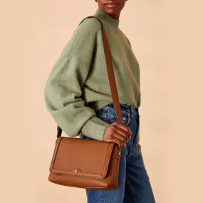 Accessorize London Women's Large Flap Tan Crossbody