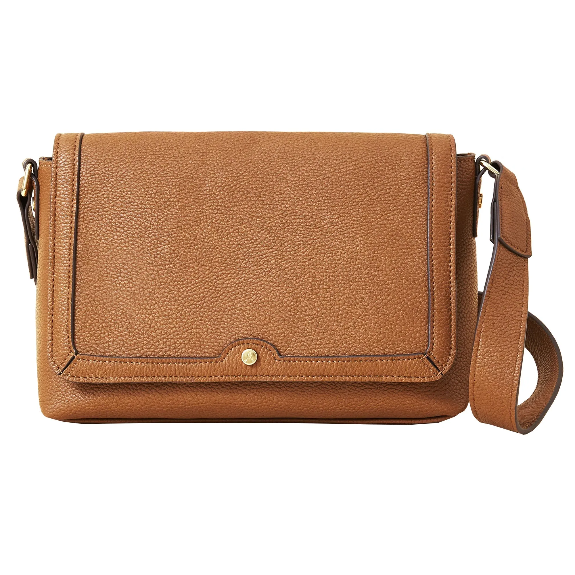 Accessorize London Women's Large Flap Tan Crossbody