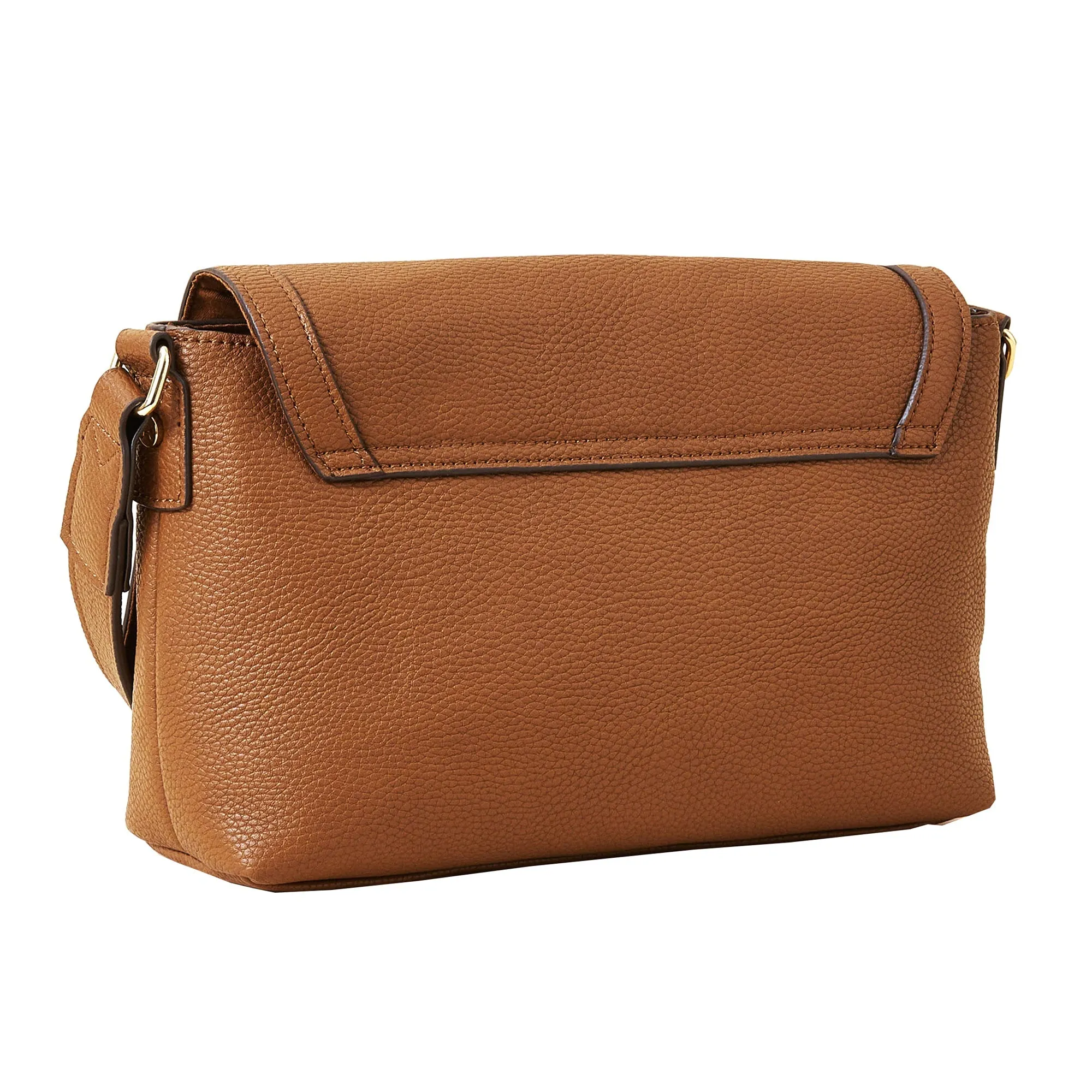 Accessorize London Women's Large Flap Tan Crossbody