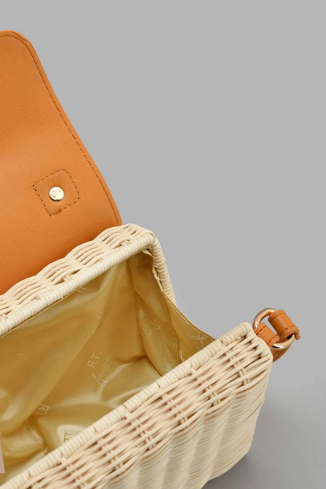 Beige Weave Crossbody Bag