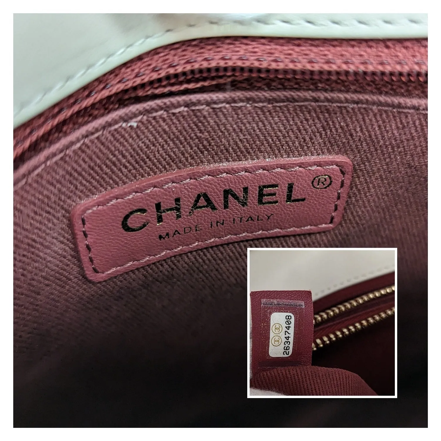 Chanel Cream Chevron Leather Coco Envelope Shoulder Bag