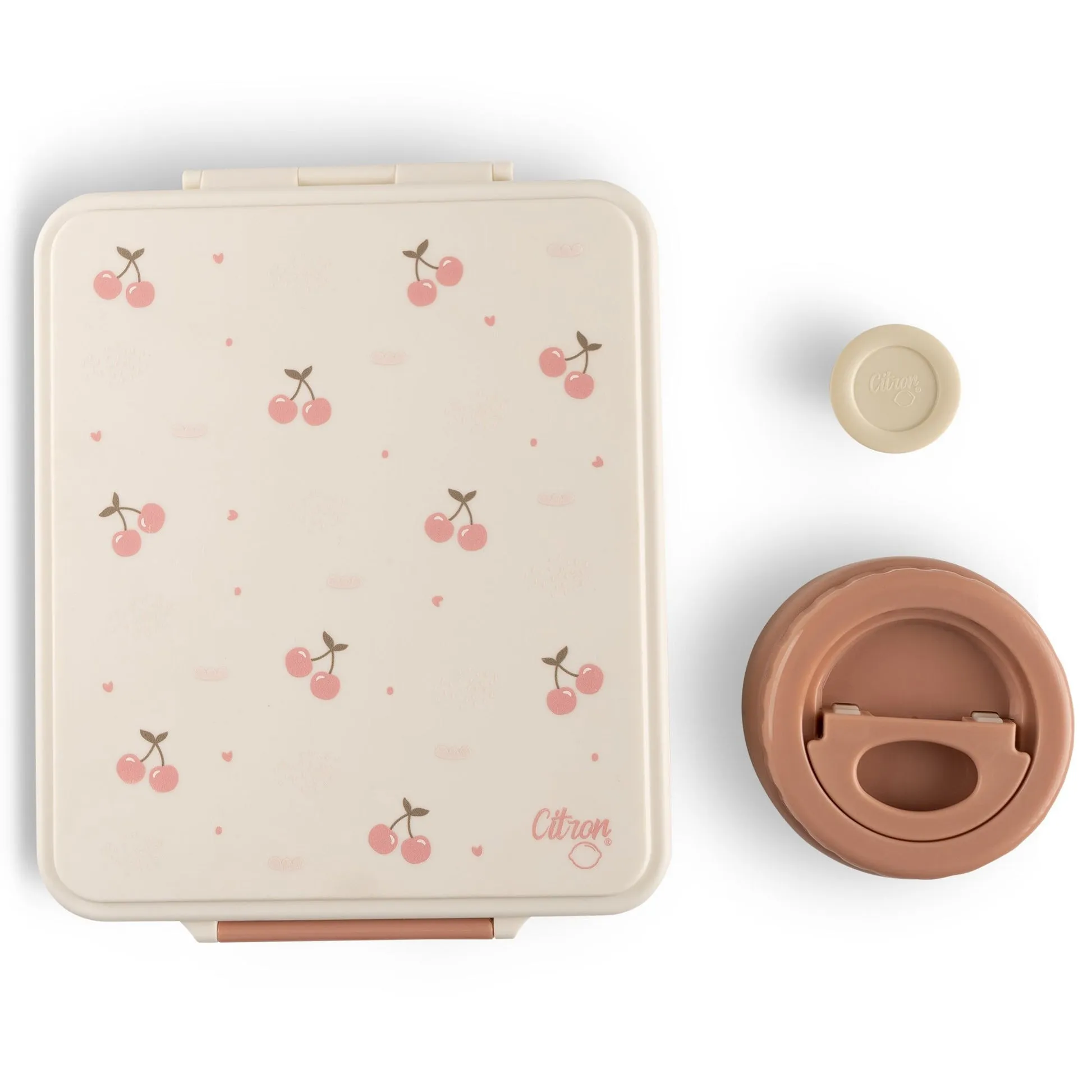Citron Grand Lunchbox with Insulated Food Jar and Saucer - Cherry