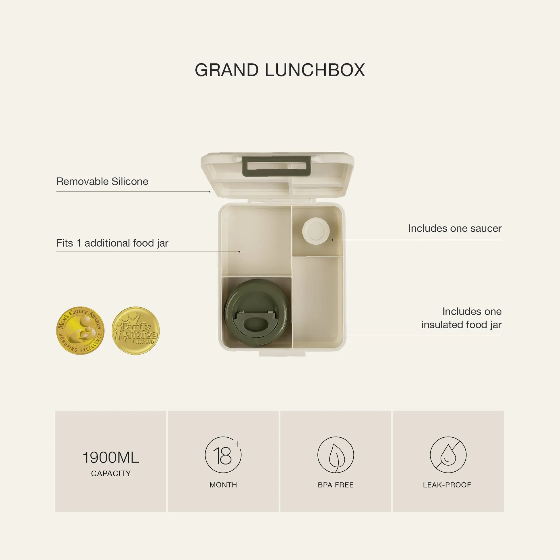 Citron Grand Lunchbox with Insulated Food Jar and Saucer - Cherry