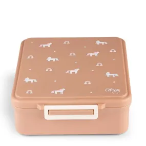 Citron Grand Lunchbox with Insulated Food Jar and Saucer - Unicorn - Blush Pink