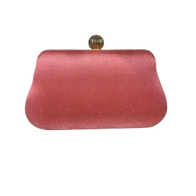 Coral Shimmer Clutch Bag
