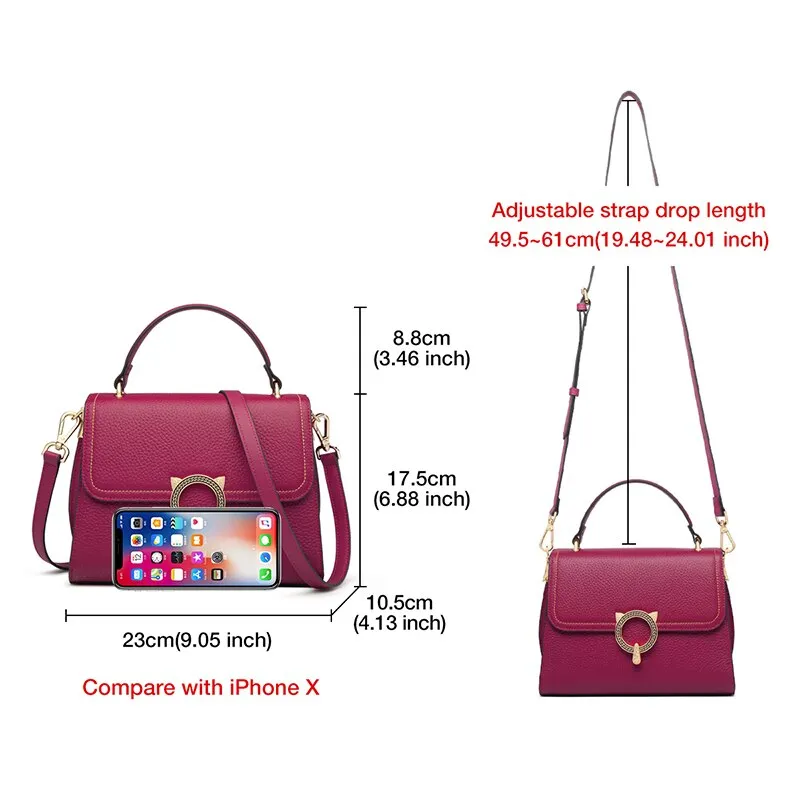 FOXER Classic Ladies Handbag Natural leather Large Capacity Women's Soft Fall Winter Shoulder Bags Commute Casual Crossbody Bag