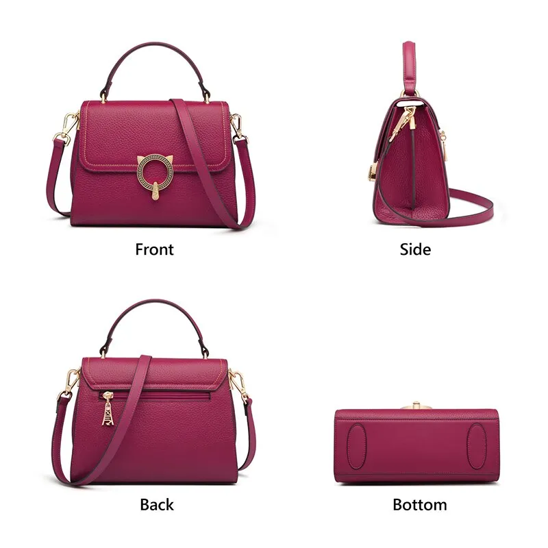 FOXER Classic Ladies Handbag Natural leather Large Capacity Women's Soft Fall Winter Shoulder Bags Commute Casual Crossbody Bag