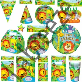 Jungle Party Animal Lion Birthday Party Pack Jungle Table Ware decoration