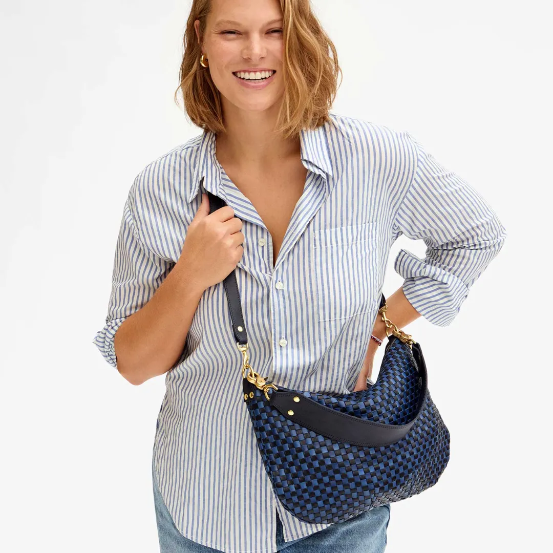 Moyen Messenger (Woven Checker Dark Blue)