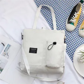 New Fashion Handbags Classic Delicate Portable Women Canvas Shoulder Messenger Bag Pure Color Totes Shopping Handbags