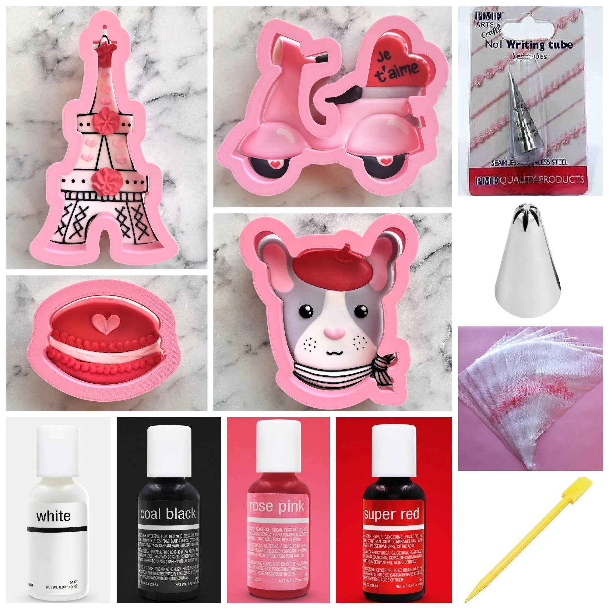 Paris Valentine's Cookie Decorating Class RECORDING with Optional Kit