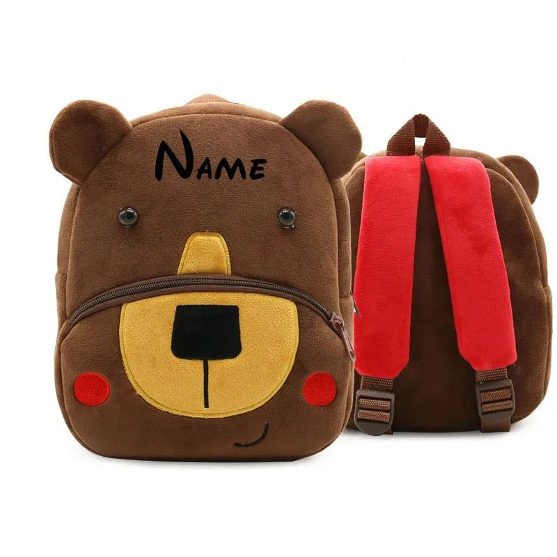 Personalised Toddler Backpack for Boy and Girl Cute Soft Plush Toddler Bag Animal Cartoon Small Mini Backpack For Kids 1-6 Years