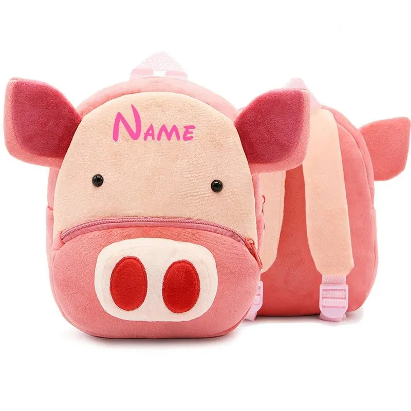 Personalised Toddler Backpack for Boy and Girl Cute Soft Plush Toddler Bag Animal Cartoon Small Mini Backpack For Kids 1-6 Years