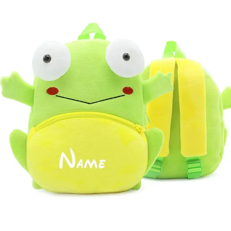 Personalised Toddler Backpack for Boy and Girl Cute Soft Plush Toddler Bag Animal Cartoon Small Mini Backpack For Kids 1-6 Years