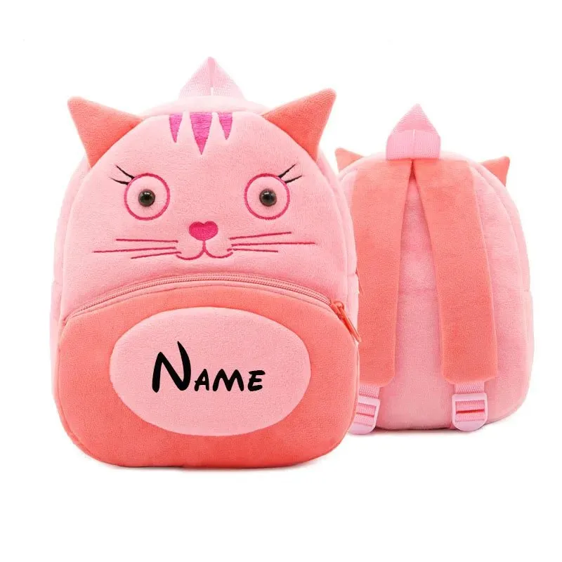 Personalised Toddler Backpack for Boy and Girl Cute Soft Plush Toddler Bag Animal Cartoon Small Mini Backpack For Kids 1-6 Years