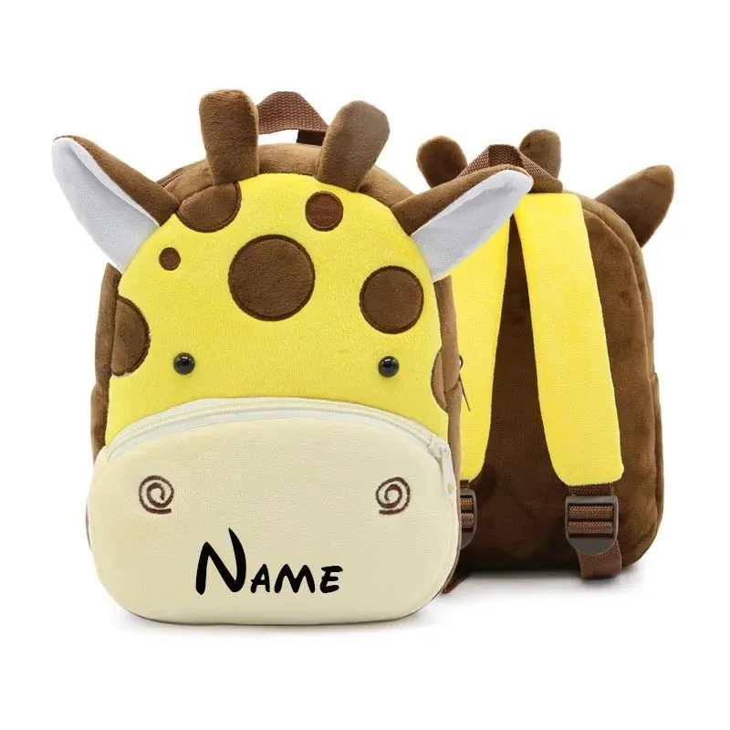 Personalised Toddler Backpack for Boy and Girl Cute Soft Plush Toddler Bag Animal Cartoon Small Mini Backpack For Kids 1-6 Years