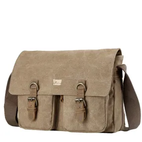 Troop London TRP0210 Classic Messenger Bag in Brown