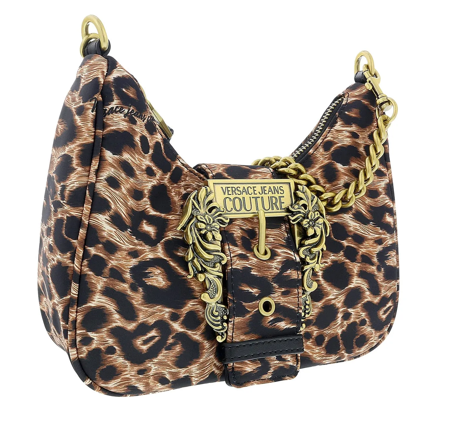 Versace Jeans Couture Animal Print Small Boho Nylon Shoulder Bag with Coin Purse